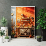 Artsy Kitchen - Orange kitchen poster