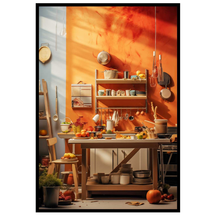 Artsy Kitchen - Orange kitchen poster