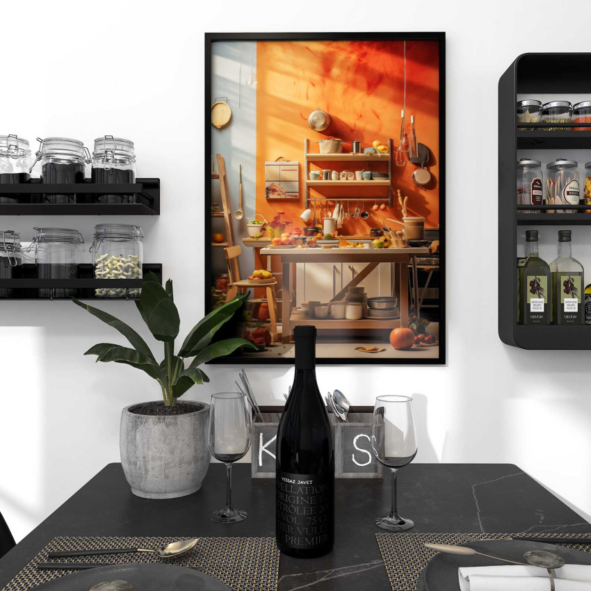 Artsy Kitchen - Orange kitchen poster