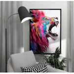 Abstract Lion - Färgstark djur affisch