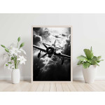 Propellerplan i Strid - Poster i gråskala