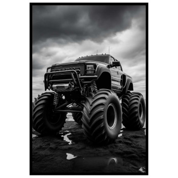 Monster Truck - Svartvit bil poster