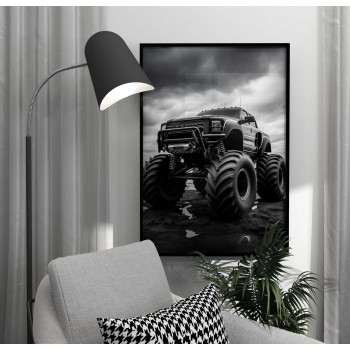 Monster Truck - Svartvit bil poster