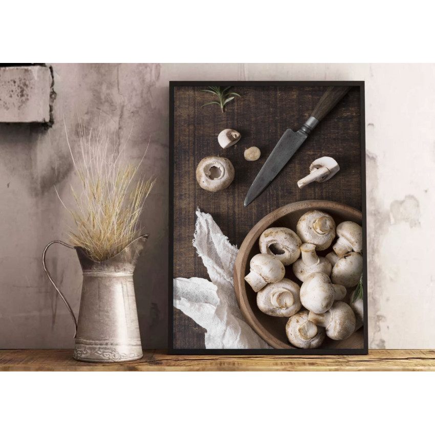 Simply elegant mushrooms poster