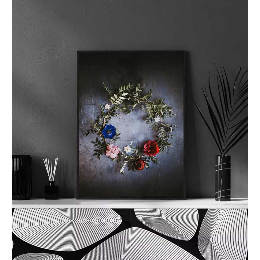 Blomkrans - Elegant & mörkt blommotiv