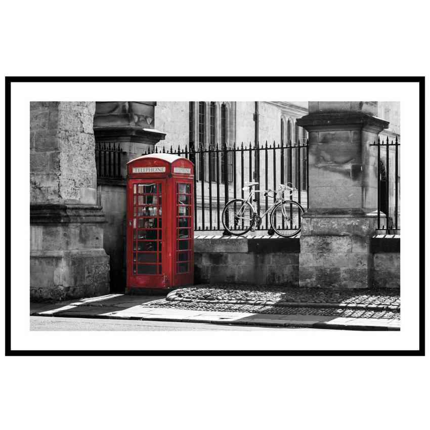 Klassisk r&ouml;d telefonkiosk - Retro poster