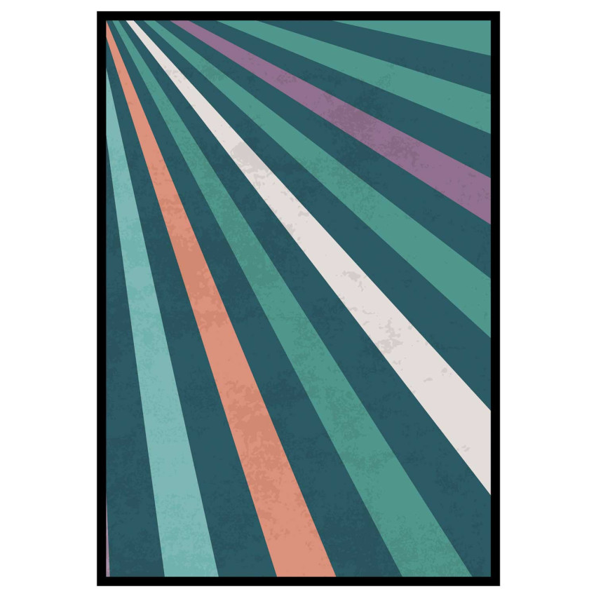 Retro colors #1 - Grafisk turkos poster