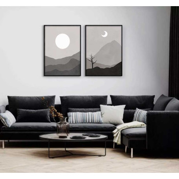 Greyland #2 - Grafisk poster i svartvitt