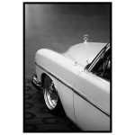 Vit klassisk Mercedes - Svartvit bilposter