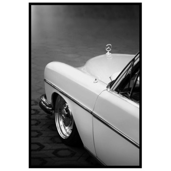 Vit klassisk Mercedes - Svartvit bilposter