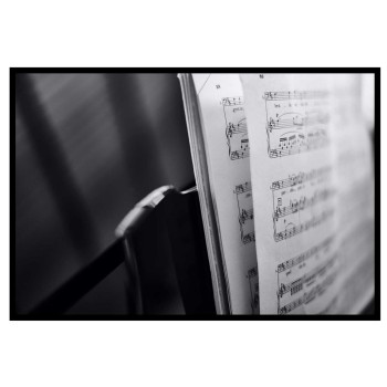 Musik poster med nothäfte - Svartvit tavla