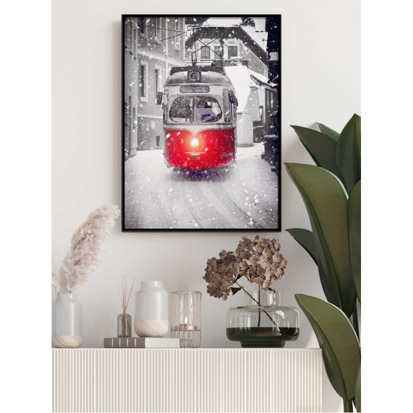 R&ouml;d sp&aring;rvagn - Vintermotiv