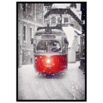 R&ouml;d sp&aring;rvagn - Vintermotiv