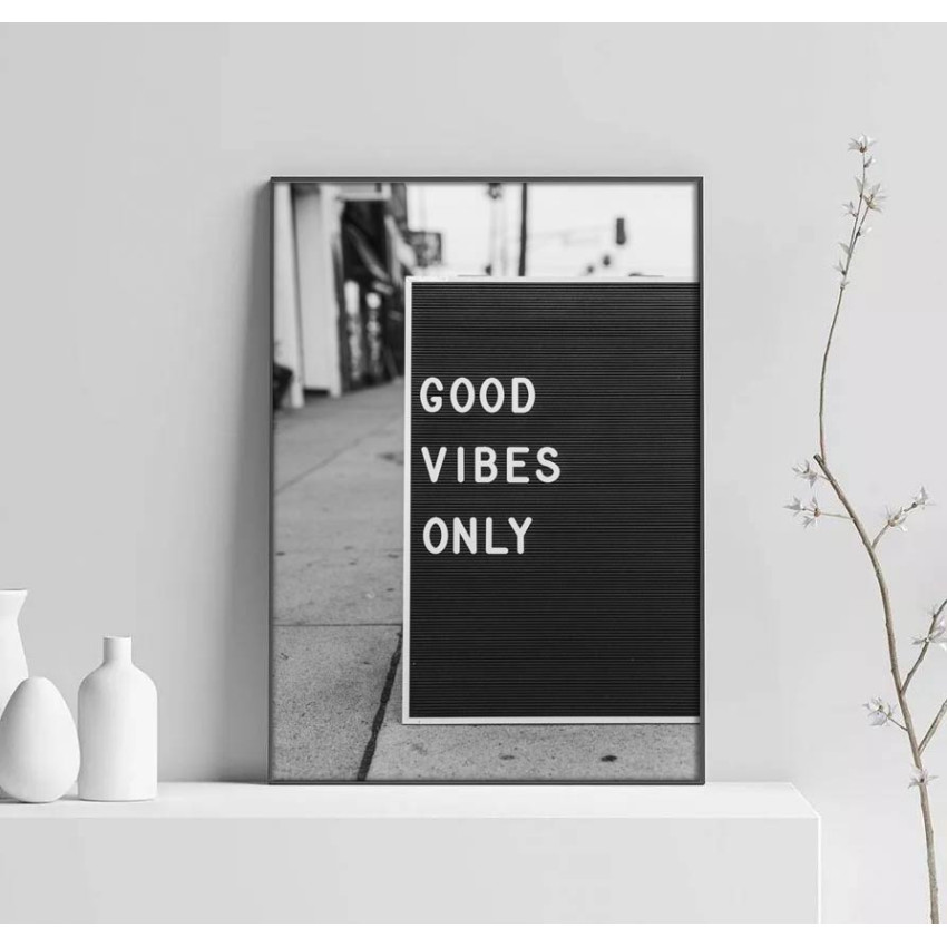 Good vibes - Black and white poster