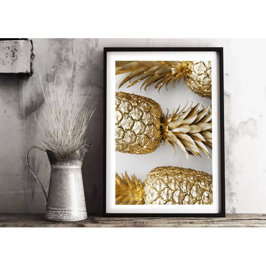 Ananas i guldfärg - Enkel trendig poster