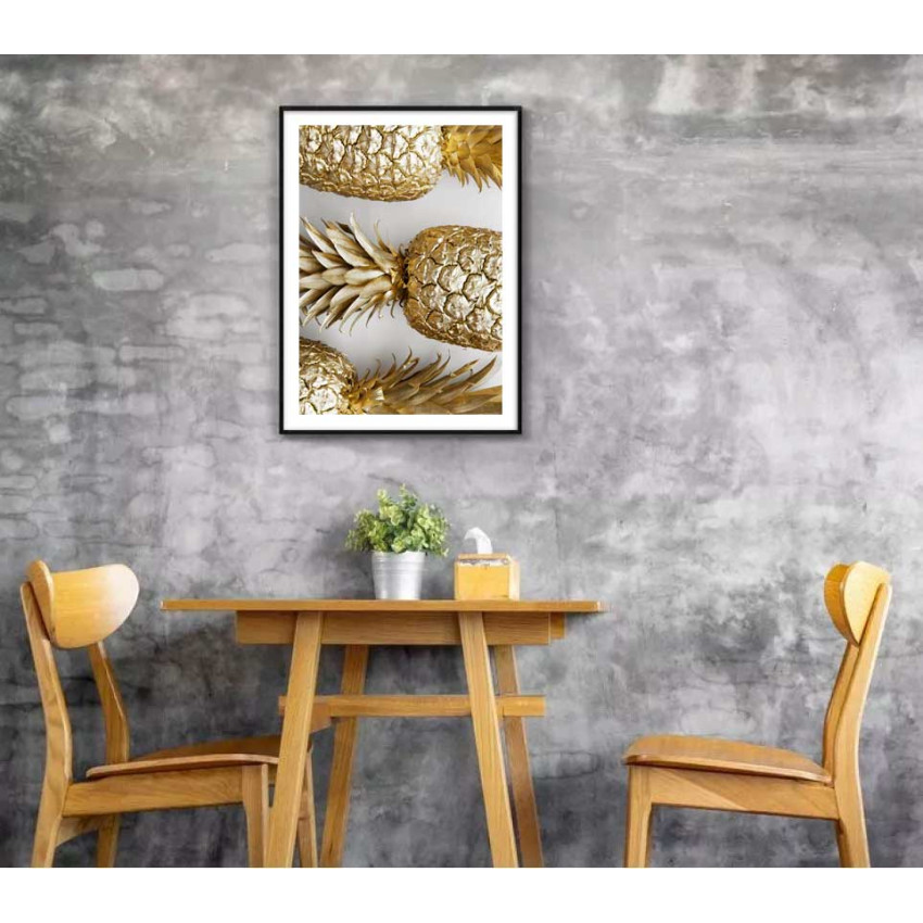 Ananas i guldfärg - Enkel trendig poster