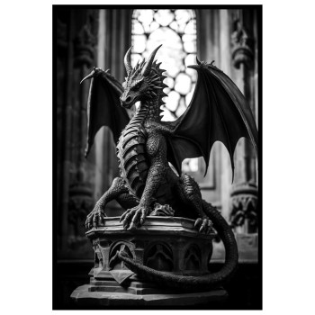 Drake Staty - Svartvit Enkel Poster