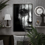 Woman of horror war - Black and white poster