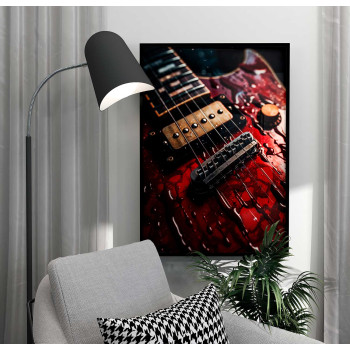 R&ouml;d elgitarr - H&aring;rdrock poster