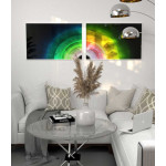 Abstrakt f&auml;rgkonst - Panorama perfect pair posters