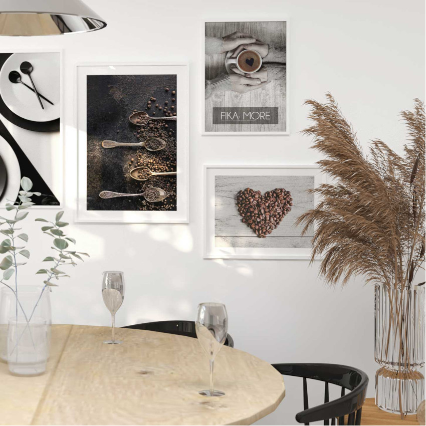 Kaffebönor hjärta - Köksposter