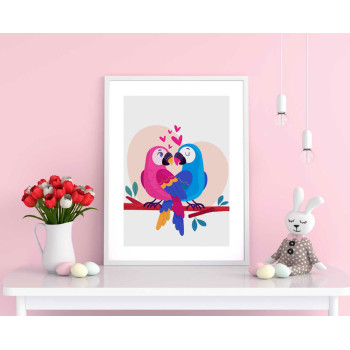 Tecknade turturduvor - Kärlek poster