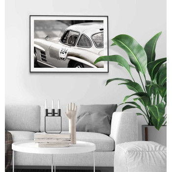 Klassisk bil - Liggande tavla i svartvitt