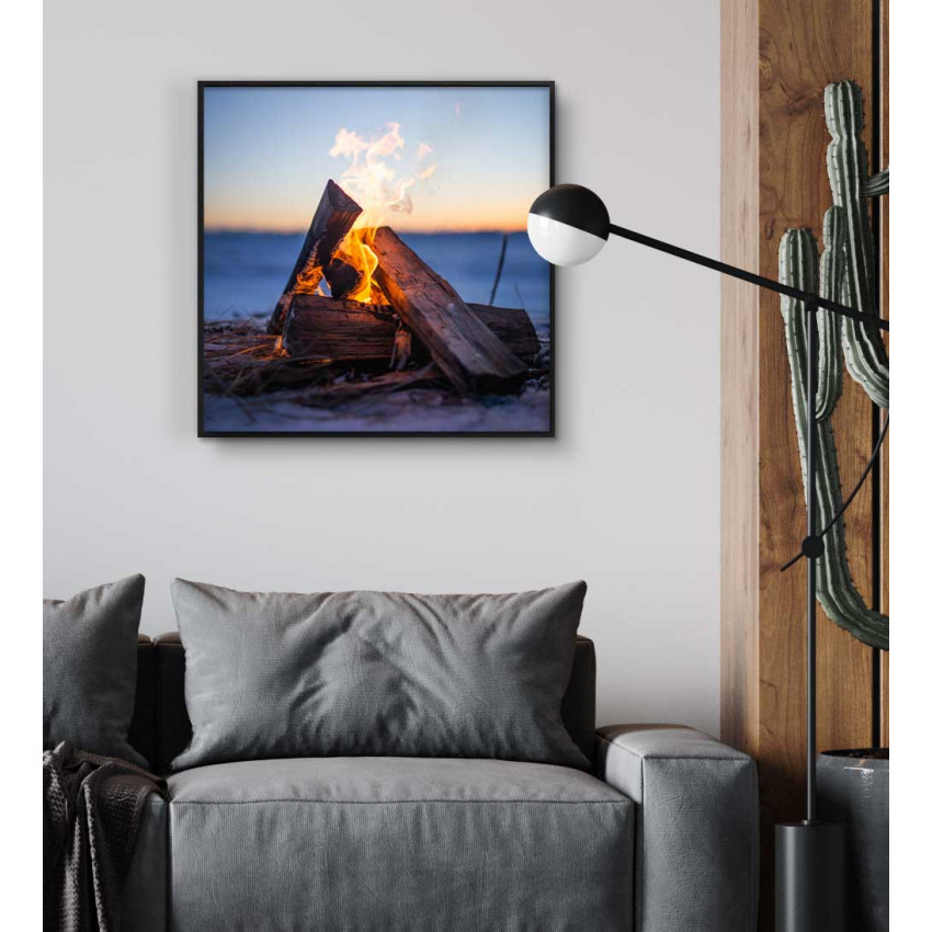 Fire by the beach - Beautiful poster 