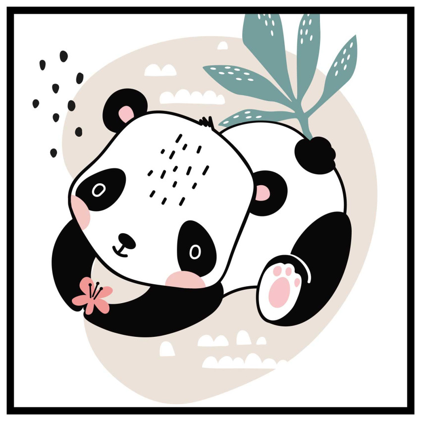 Cartoon jungle panda - Simple kids poster