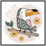 Cartoon toucan bird - Simple kids poster