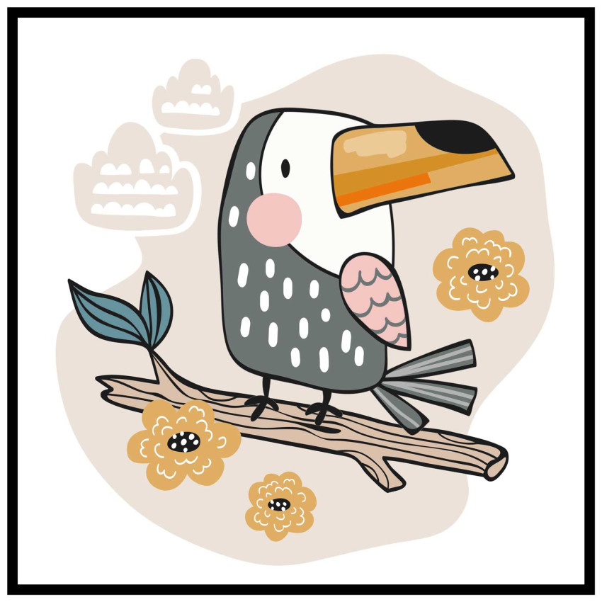 Cartoon toucan bird - Simple kids poster