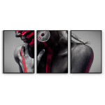 Abstract Painted Girl with Dreds - Big Poster in Three Pieces