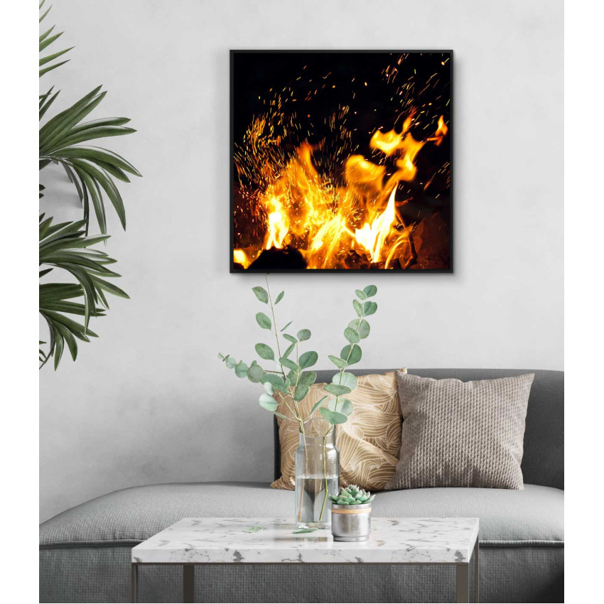 Abstract fire orange poster
