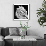 Trana - Svartvit kvadratisk djurtavla