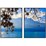 Tavla med exotisk havsutsikt & palmträd