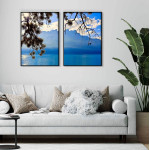 Tavla med exotisk havsutsikt & palmträd