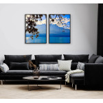 Tavla med exotisk havsutsikt & palmträd