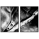 Jeans med öppen dragkedja - 2-delad poster