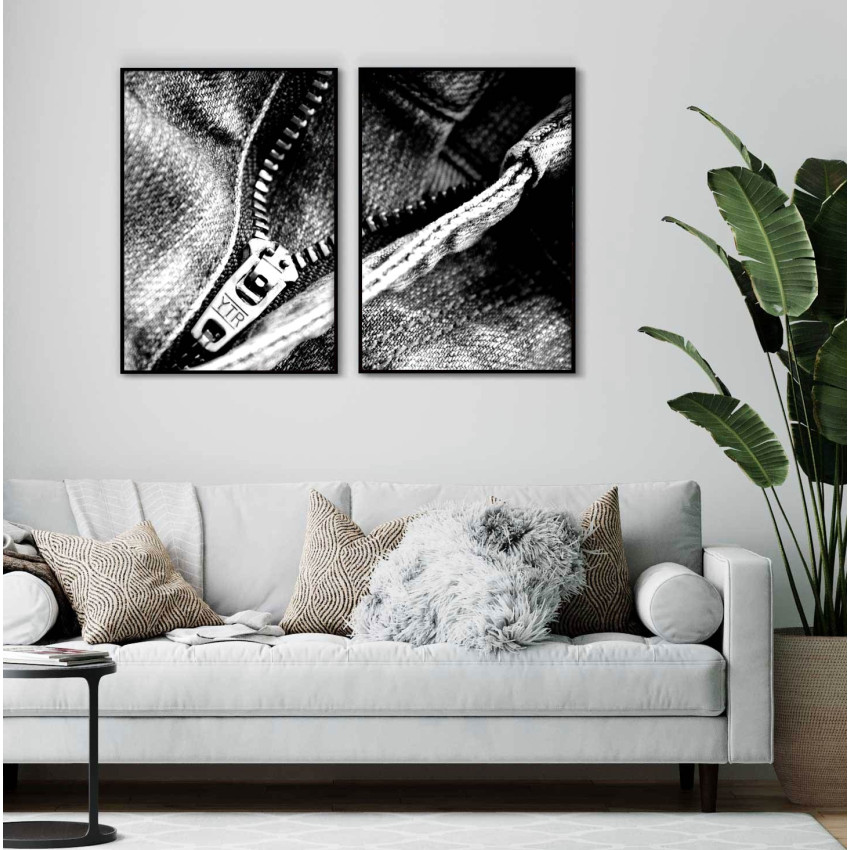 Jeans med öppen dragkedja - 2-delad poster