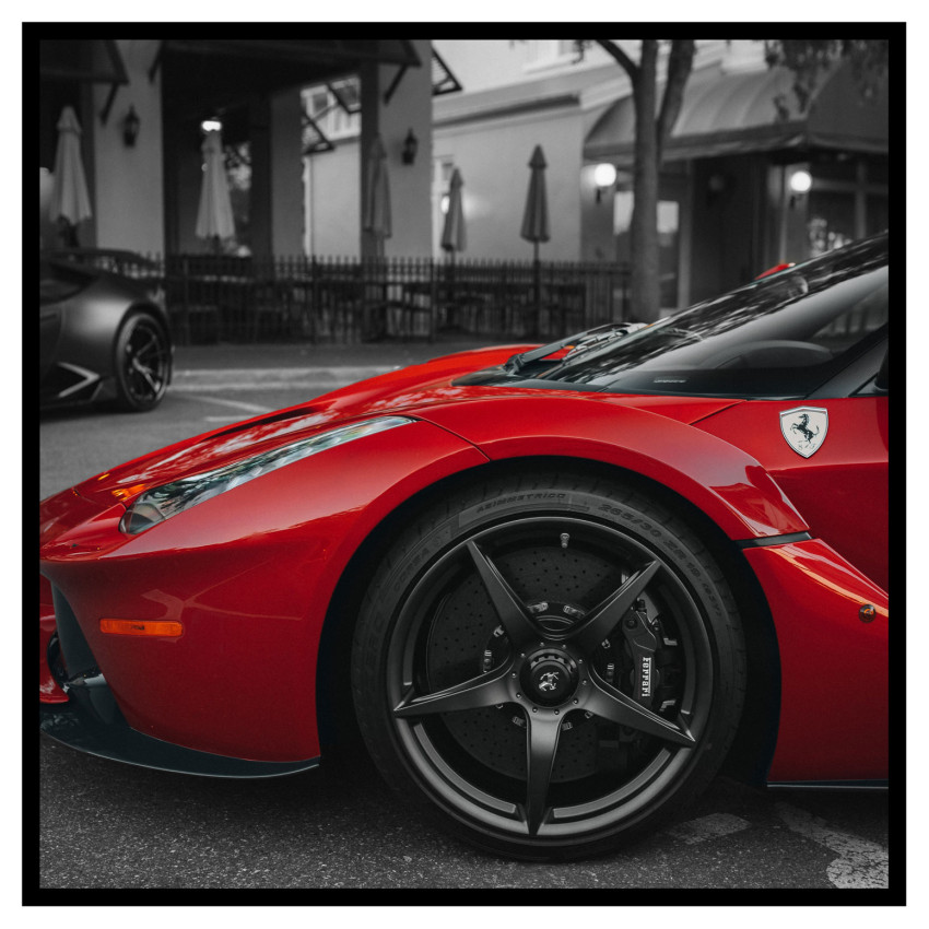 Red Ferrari square poster