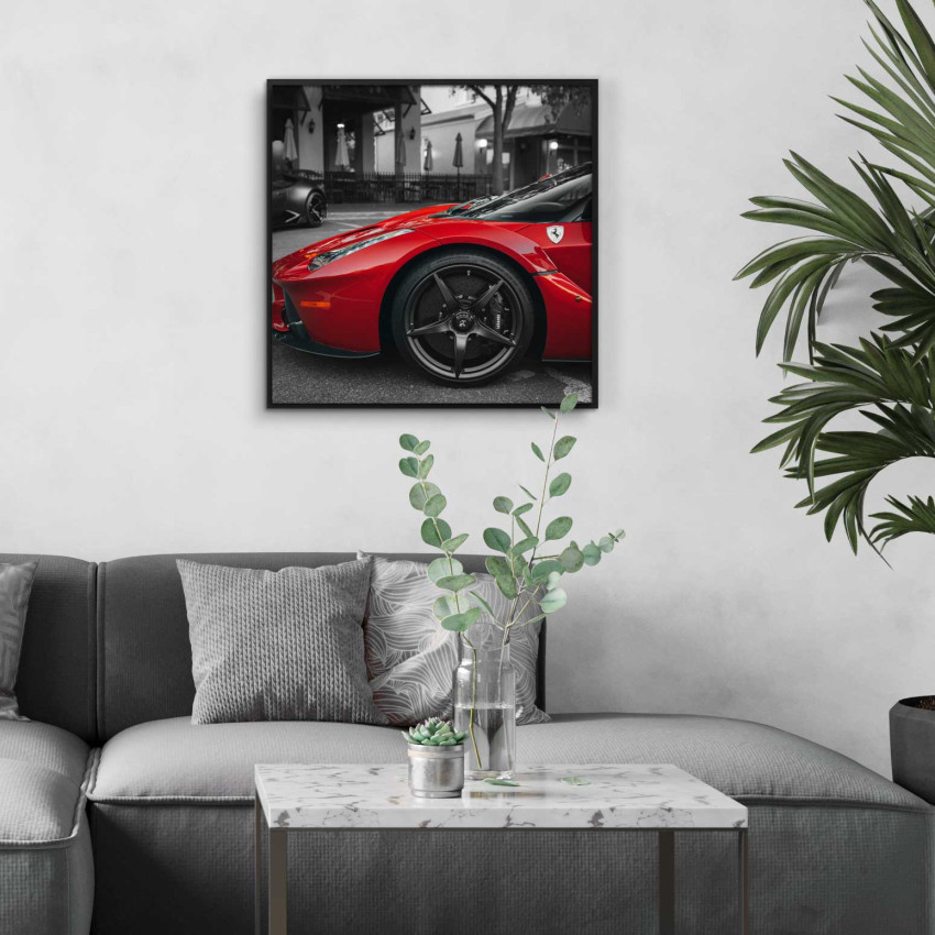 Red Ferrari square poster