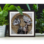 Modern konst på tegel - Kvadratisk affisch