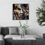 Golden abstract art square poster