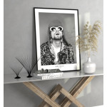 Kurt Cobain - Svartvit musik poster