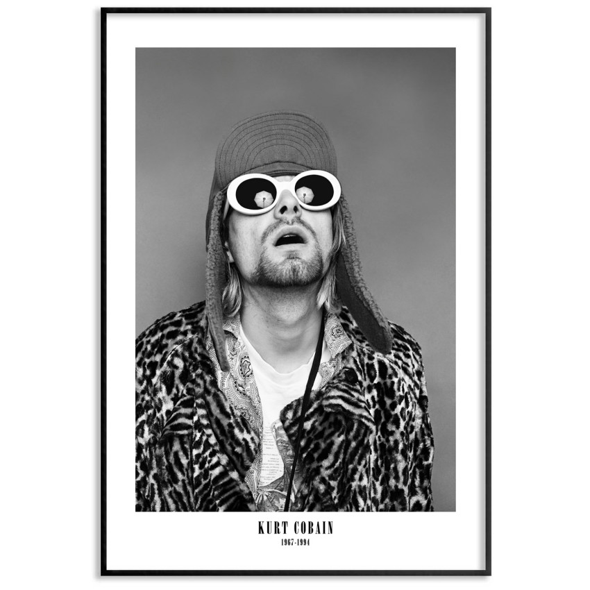 Kurt Cobain - Svartvit musik poster