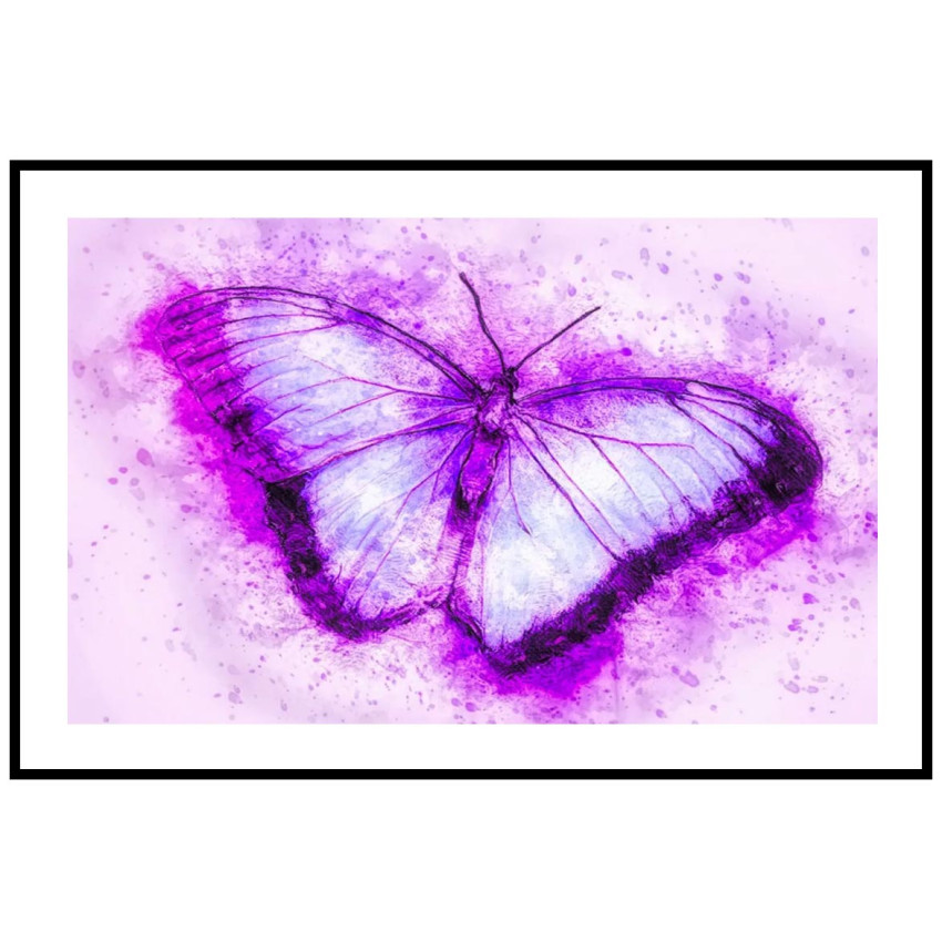 Purple Butterfly - Big Red Poster