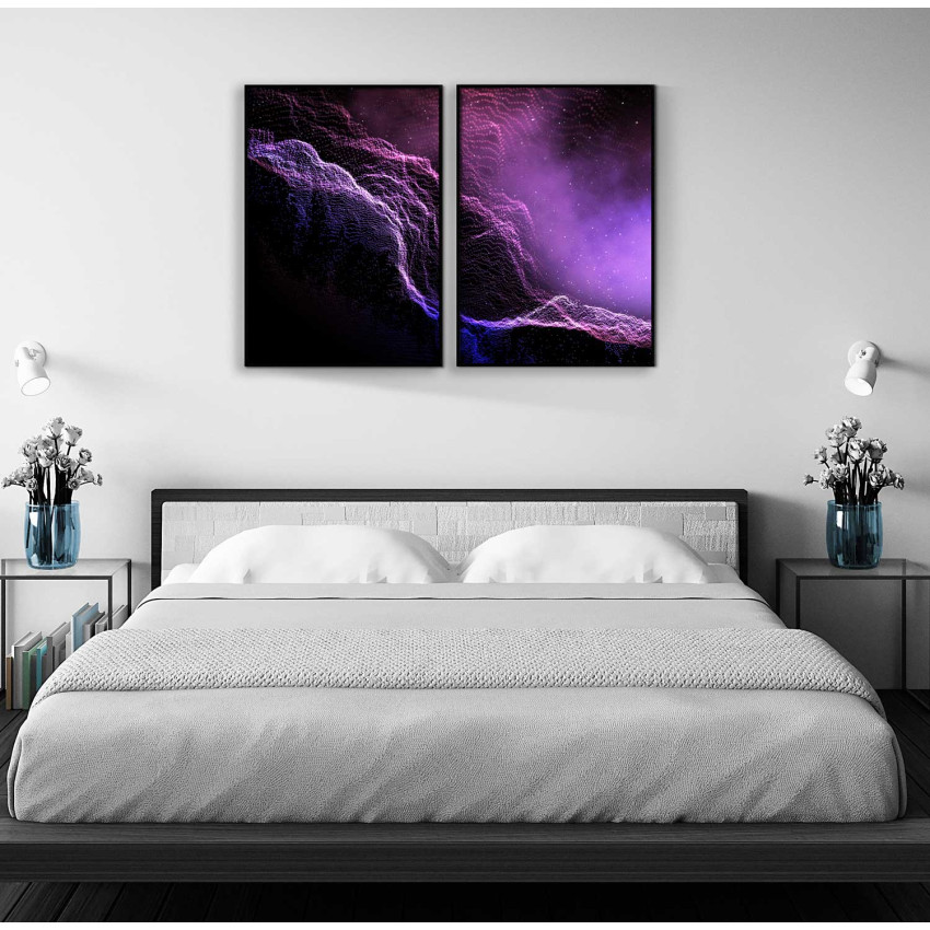 Abstract purple digital art - Poster in two pieces