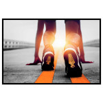 Running in sunrise - Simple sports poster