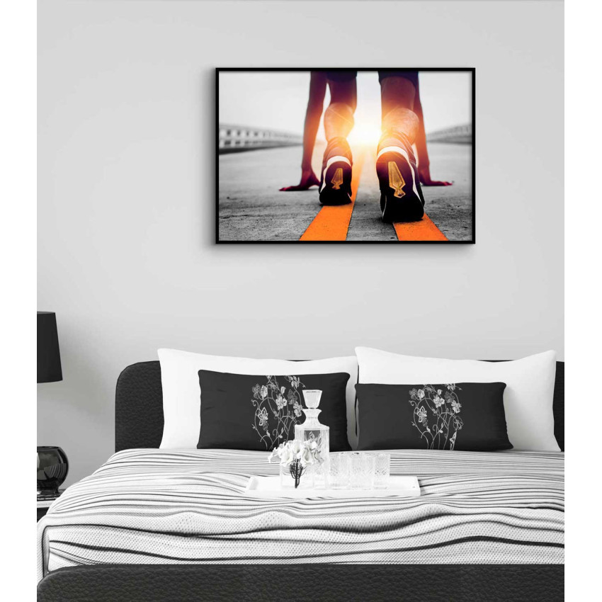 Running in sunrise - Simple sports poster