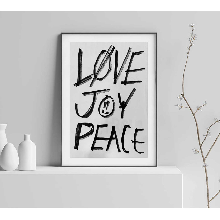 Love Joy Peace - Trendy text poster